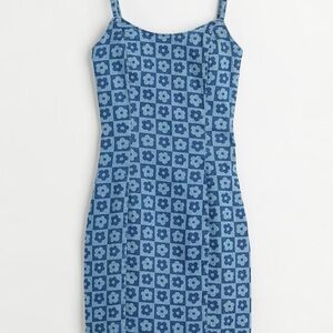 H&M Divided Blue Floral Midi Dress